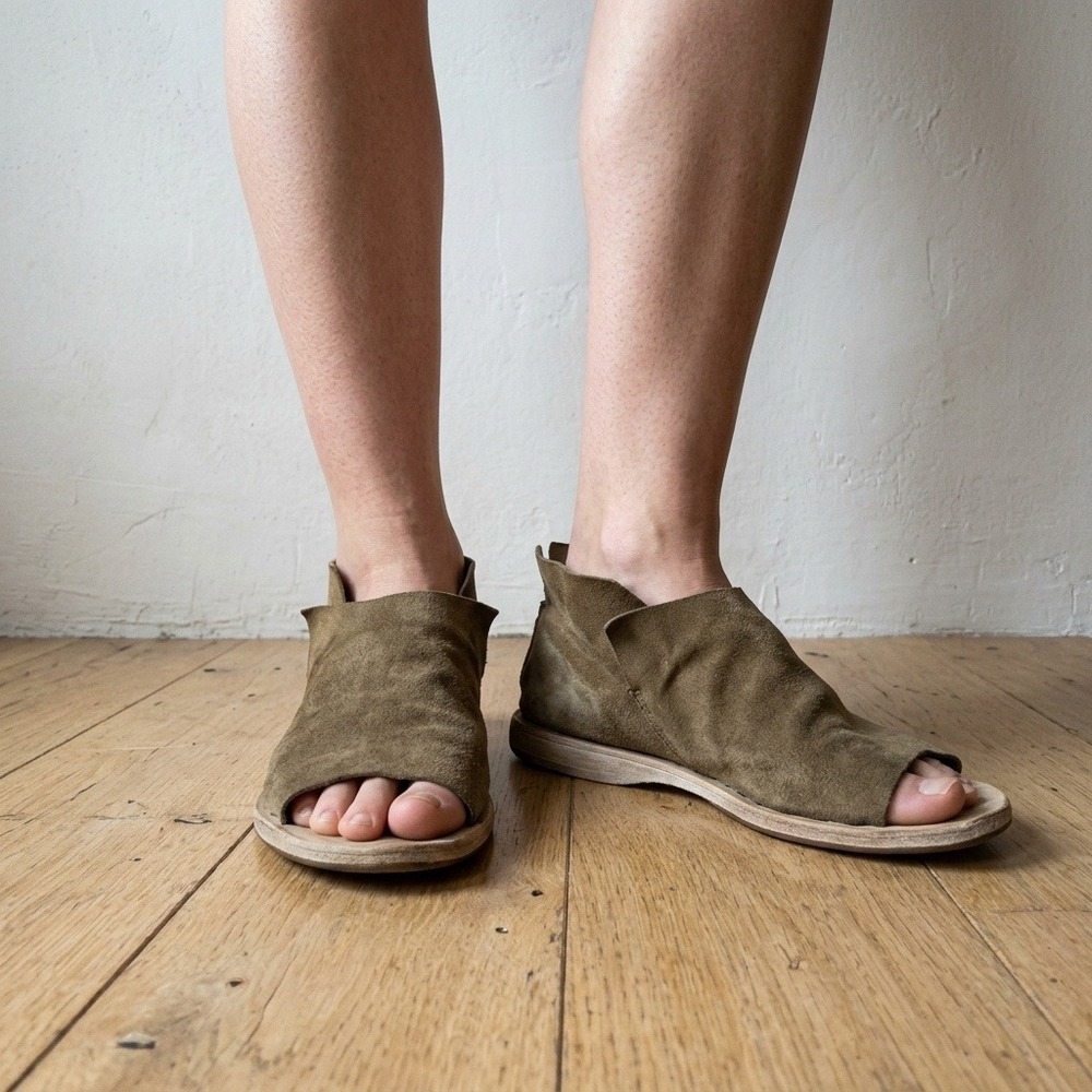 Officine Creative Women Itaca 005 Sandals 41 Tan Suede Open Toe Tirolo Kashmir